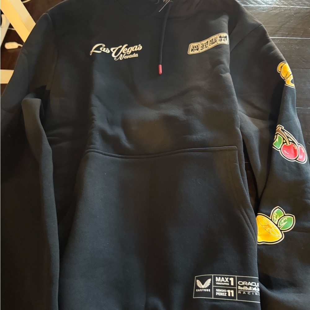 Black Las Vegas Hoodie with Fruit Patches